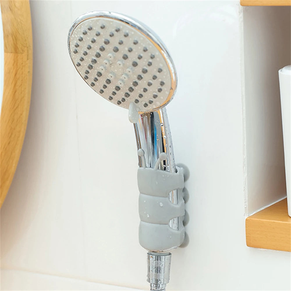 Adjustable Silicone Shower Head Holder with Detachable Suction Cup