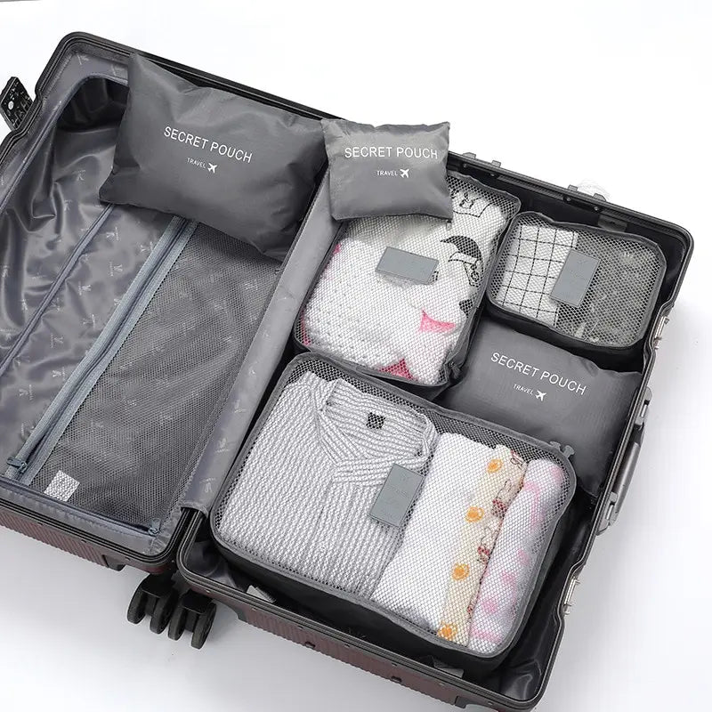 6-Piece Travel Packing Cube Set: Waterproof Clothes Storage Bags for Efficient Luggage Organization