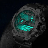 Men's High-Performance Military Watch with LED Quartz Movement & 50m Water Resistance