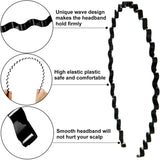 Unisex Alloy Wave Hair Hoop: 5mm Black Iron Headband for Sports and Fashion