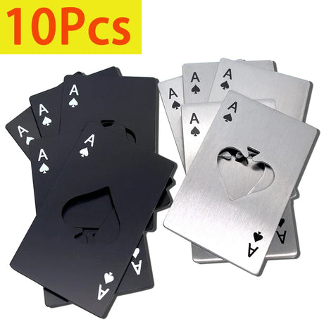 10pcs Ace of Spades Poker Stainless Steel Beer Bottle Openers