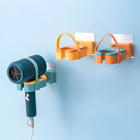 Hair Dryer Storage Rack with 180° Rotation and Wire Winding System
