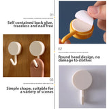 5-Pack Stick-On Wall Hooks for Easy Home Organization - No Drilling Needed