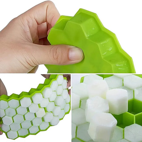 Honeycomb Ice Cube Tray with Spill-Proof Lid: DIY Ice Mold for Homemade Ice Cubes