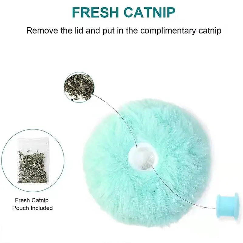 Engaging Catnip Infused Interactive Squeaky Plush Ball Toy