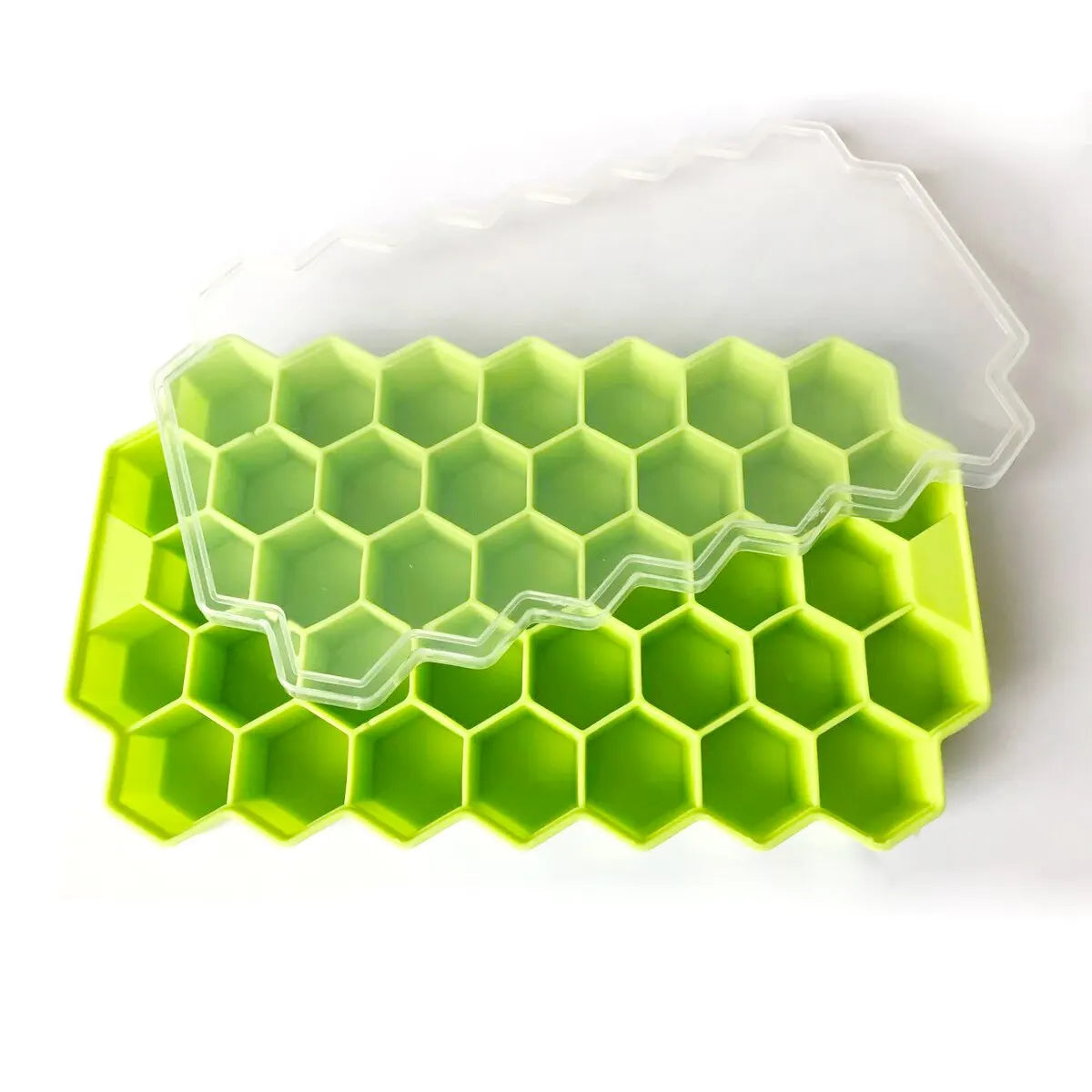 Honeycomb Ice Cube Tray with Spill-Proof Lid: DIY Ice Mold for Homemade Ice Cubes