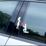 Enchanting Love Proposal Car Decal - Waterproof PVC Window Sticker