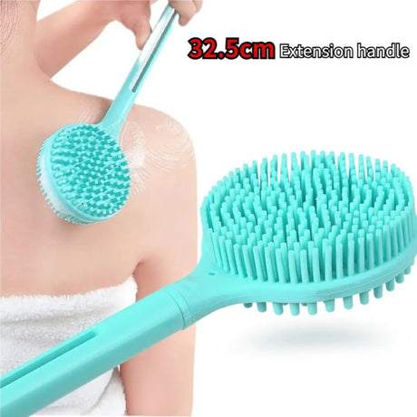 Silicone Dual-Sided Long Handled Shower Body Brush