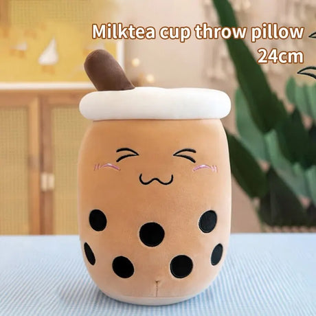 Simulation Milk Tea Cup Pillow Plush Toy - Cute Pearl Milk Tea Cup Decor
