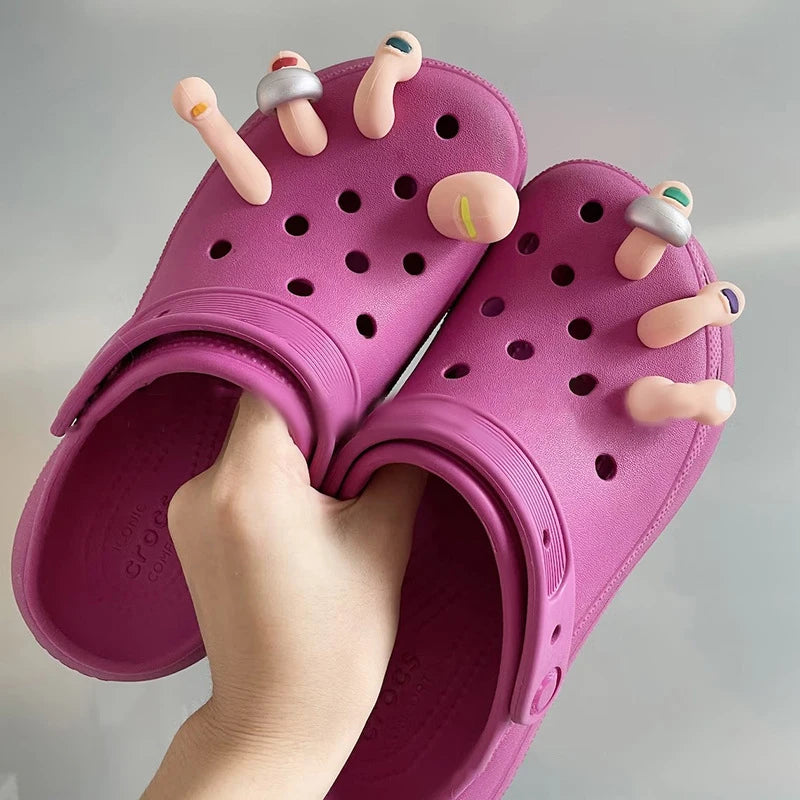 3D Funny Toe Shoe Charms Set - Fun Personalized Decoration for Crocs
