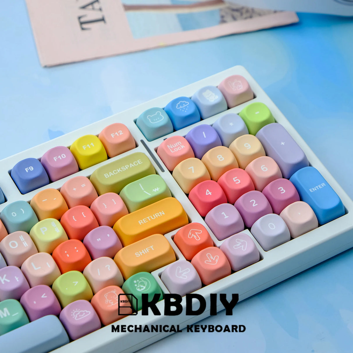 Mechanical Keyboard Custom Keycaps Set - KOA Profile Gummy Bears Design, PBT Material, 141 Keys Caps with 7U Spacebar, ISO Layout Compatible