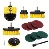 12-Piece Multipurpose Electric Drill Brush Attachment Set for Cleaning, Polishing and Descaling Household Surfaces