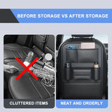 Deluxe PU Leather Auto Back Seat Storage Bag with Anti-Scuff Protection