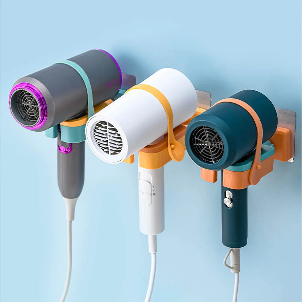 Hair Dryer Storage Rack with 180° Rotation and Wire Winding System