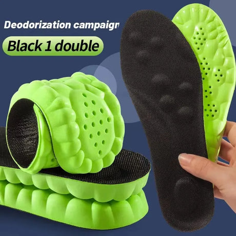 High Performance 4D Bamboo Fiber Sport Insole with Shock Absorption and Arch Support