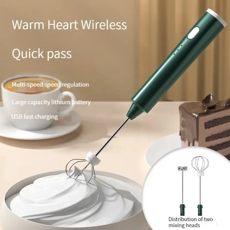Portable Rechargeable Handheld Egg Beater and Milk Frother Kit