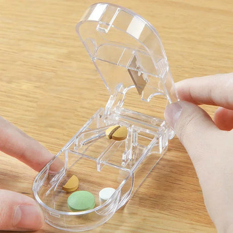 Elderly-Friendly Pill Cutter and Dispenser with Storage Box