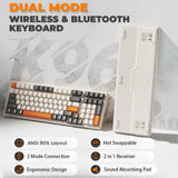Versatile Wireless Mechanical Keyboard with Dual Connectivity, Hot Swap Red Switches, and English Language Support for Gaming and Typing