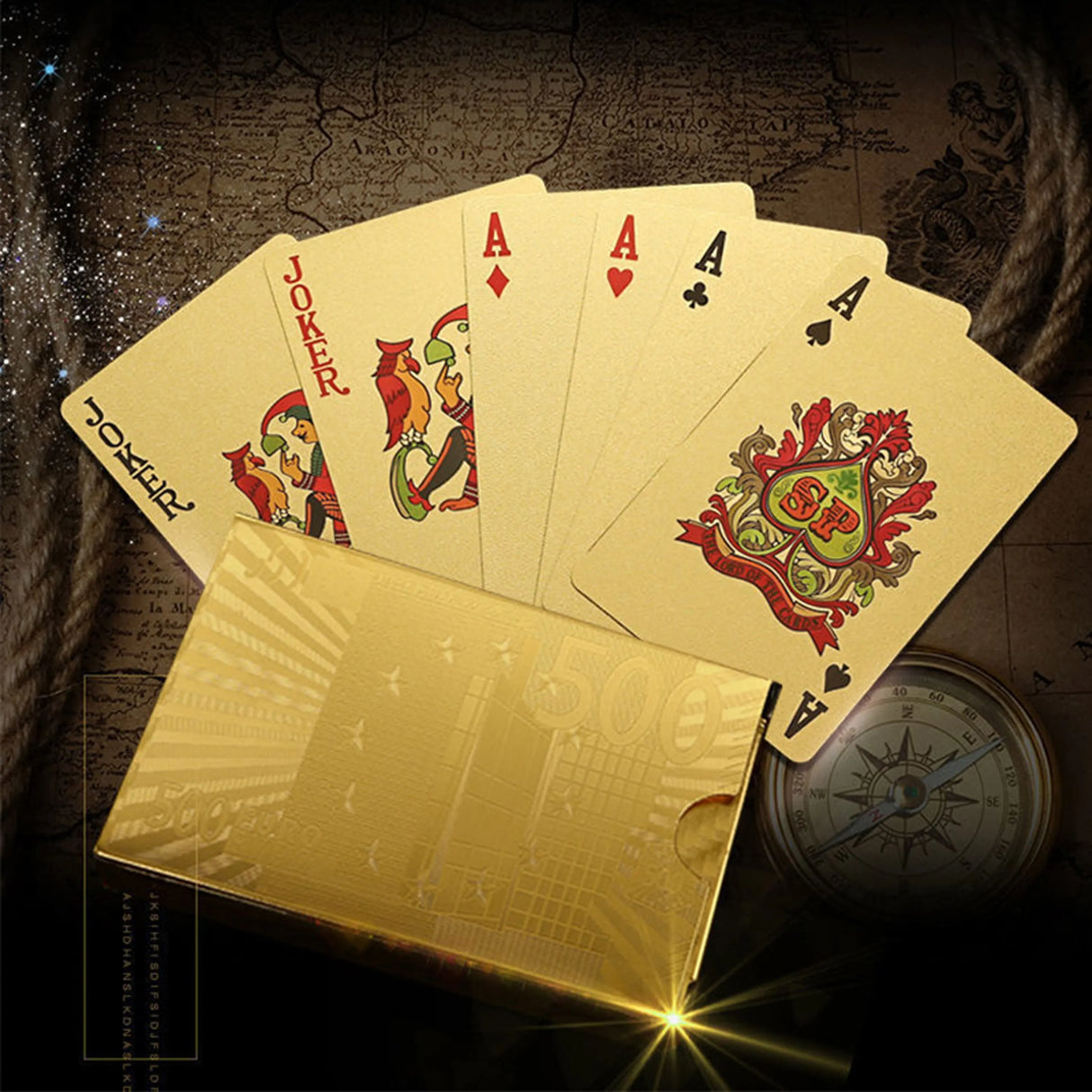 Luxury 24K Gold Foil Waterproof Playing Cards for Premium Gaming Experience