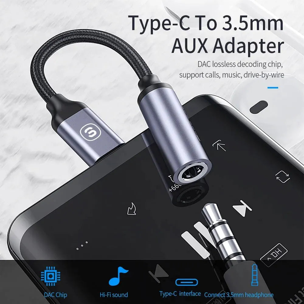 Audio Adapter: USB Type C to 3.5mm Jack Converter