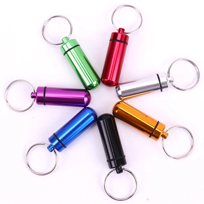 Water-resistant Pill Storage Keychain Box