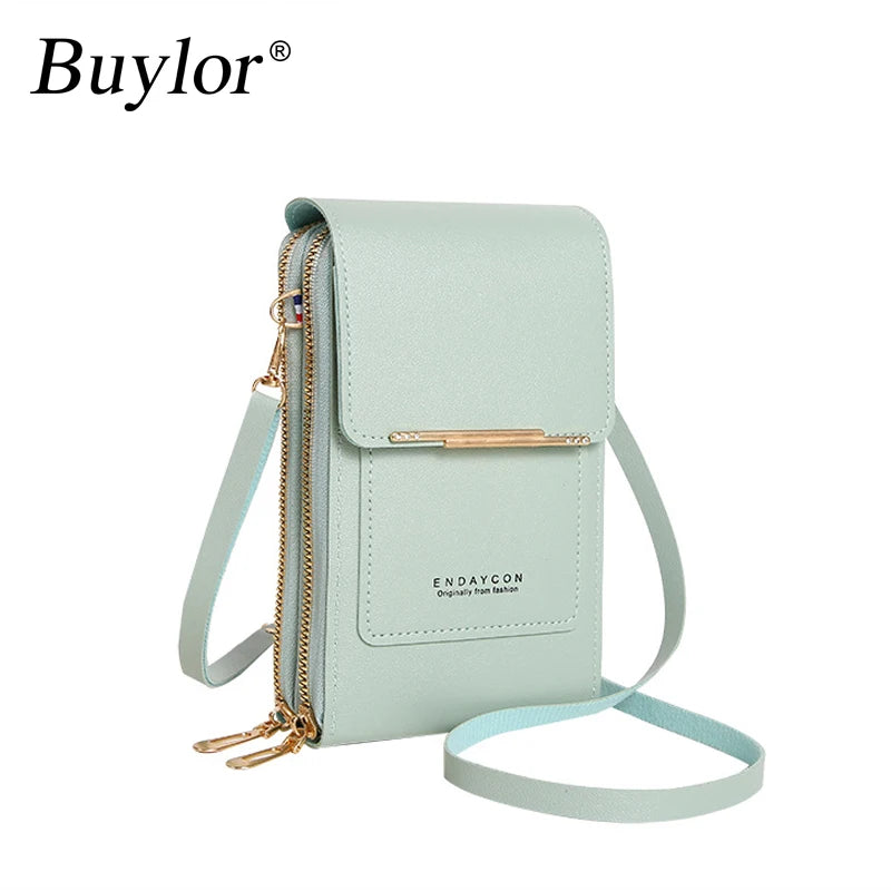 Elegant PU Leather Crossbody Bag for Women with Multiple Compartments and Touch Screen Phone Pocket