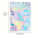 100-Piece Colorful Holographic Self-Sealing Candy and Gift Bags with Front Window