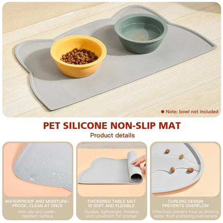 Waterproof Silicone Pet Feeding Mat for Dogs and Cats
