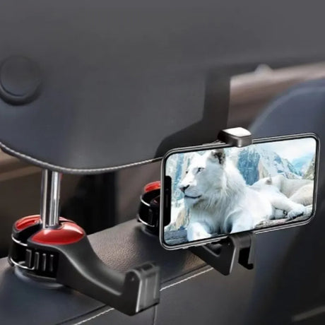 2-in-1 Car Hook and Phone Holder for Rear Headrest