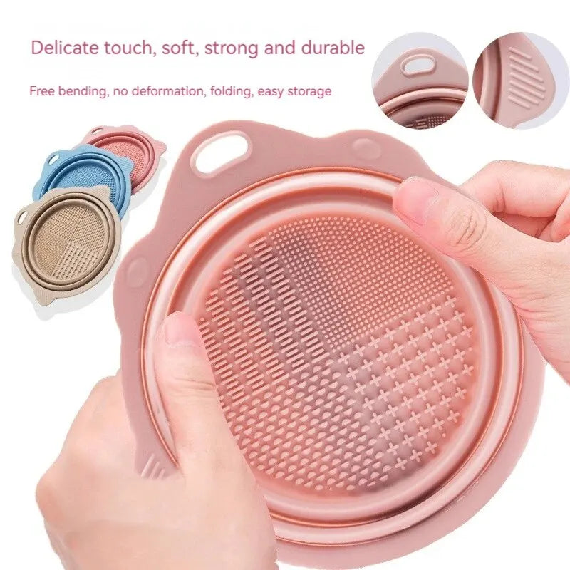 Gentle Makeup Brush Cleaning Bowl & Tool Set - Wet & Dry Cleaning Solution for Bristles