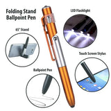 4-in-1 Compact Pen with LED Light, Phone Holder, and Stylus