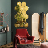 3D Hexagon Mirror Wall Sticker