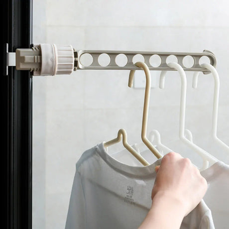 Adjustable Porous Clothes Hanger for Window Frames and Balconies