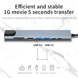 8-in-1 Multi-Functional USB Type-C Hub with 4K HDTV Output, SD/TF Card Reader, RJ45, and PD Fast Charging for MacBook and PC