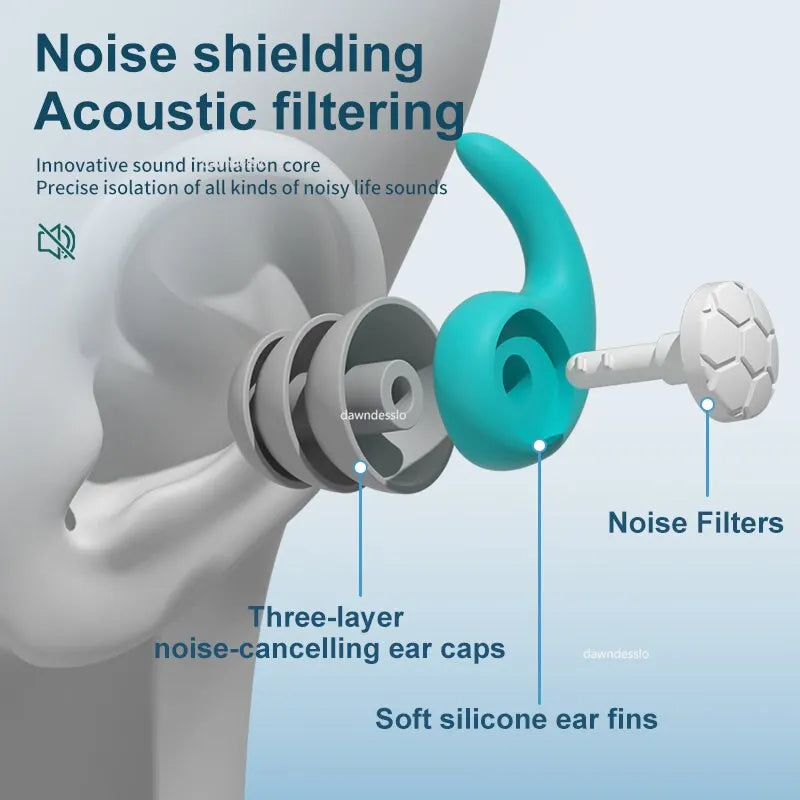 Silicone Noise Cancelling Earplugs for Peaceful Sleep and Water Activities