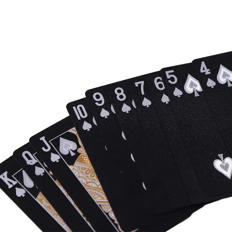 Gold-Infused Black Waterproof Playing Cards Set