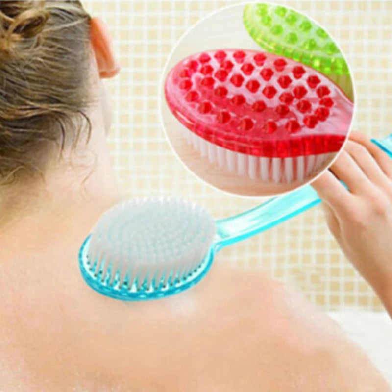Long Handled Bath Brush with Soft Bristles for Body Scrubbing and Massage