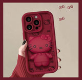 Hello Kitty Liquid Silicone iPhone Case with Cosmetic Mirror