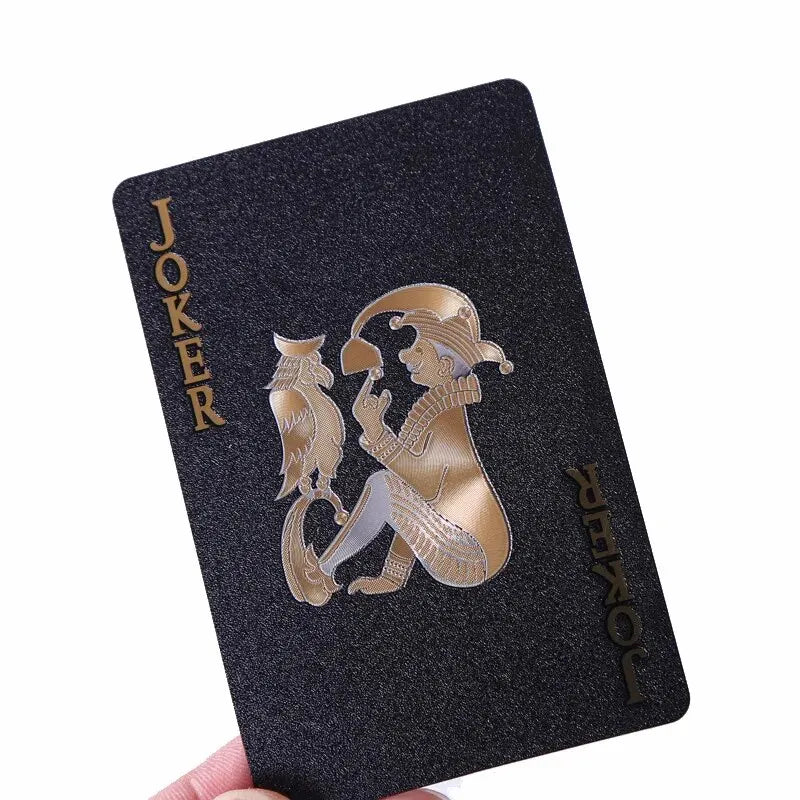 Gold-Infused Black Waterproof Playing Cards Set