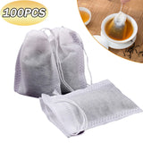 100-Piece Pack of Eco-Friendly Disposable Tea Bags for Loose Tea and Spices