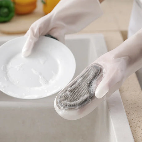 Multi-Purpose Silicone Scrubbing Gloves for Kitchen and Bathroom