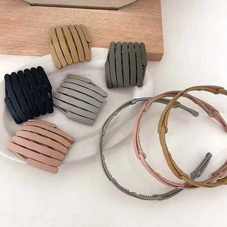 Morandi Color Cotton Hairband – Non-Slip, Foldable, and Portable