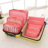6-Piece Eco-Friendly Travel Storage Bags Set with Large Waterproof Capacity