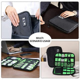 Waterproof Portable Electronic Accessories Organizer in Black and Green