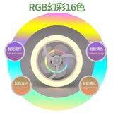 360 Degree Rotating Ceiling Fan Light with Remote Control White and RGB Dimmable LEDs