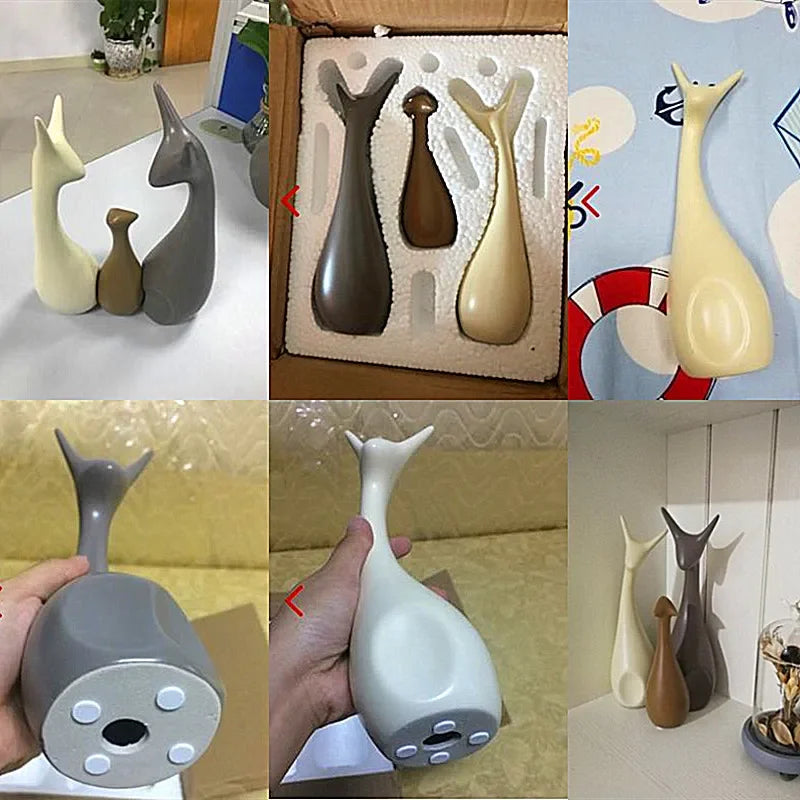 Elegant Nordic Ceramic Animal Figurines: Porcelain Home Decor Pieces