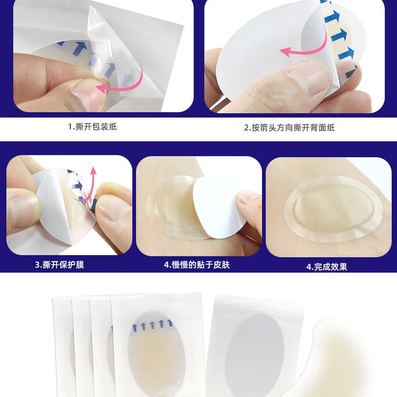 Durable Hydrocolloid Heel Bandage - 1pc Anti-Wear Adhesive Bandage for Outdoor, Travel, and Home Emergency Kits