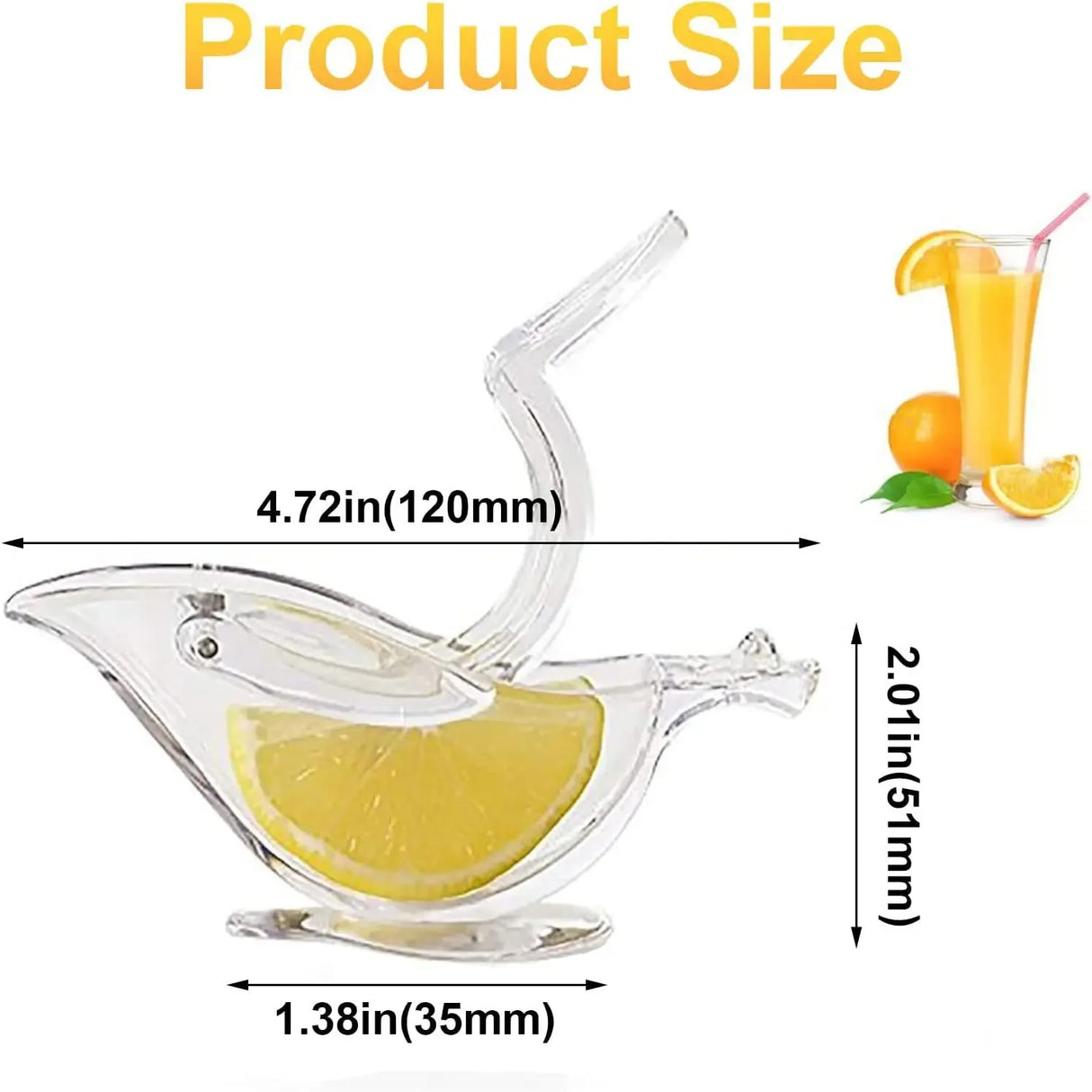 Bird-Inspired Manual Lemon Squeezer with Portable Acrylic Design