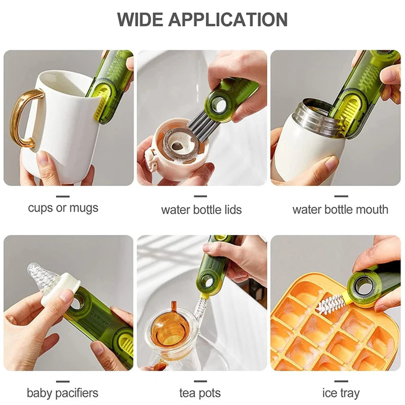 3-in-1 Multipurpose Silicone Bottle and Cup Cleaning Brush