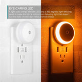 LED Round White Night Light with Dusk To Dawn Sensor for Home and Bathroom